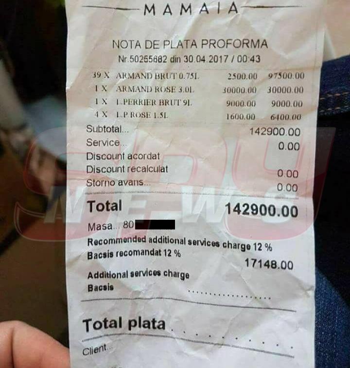 Bacsis De 4 000 De Euro Pentru Un Chelner Nota De Plată Este Fabuloasă