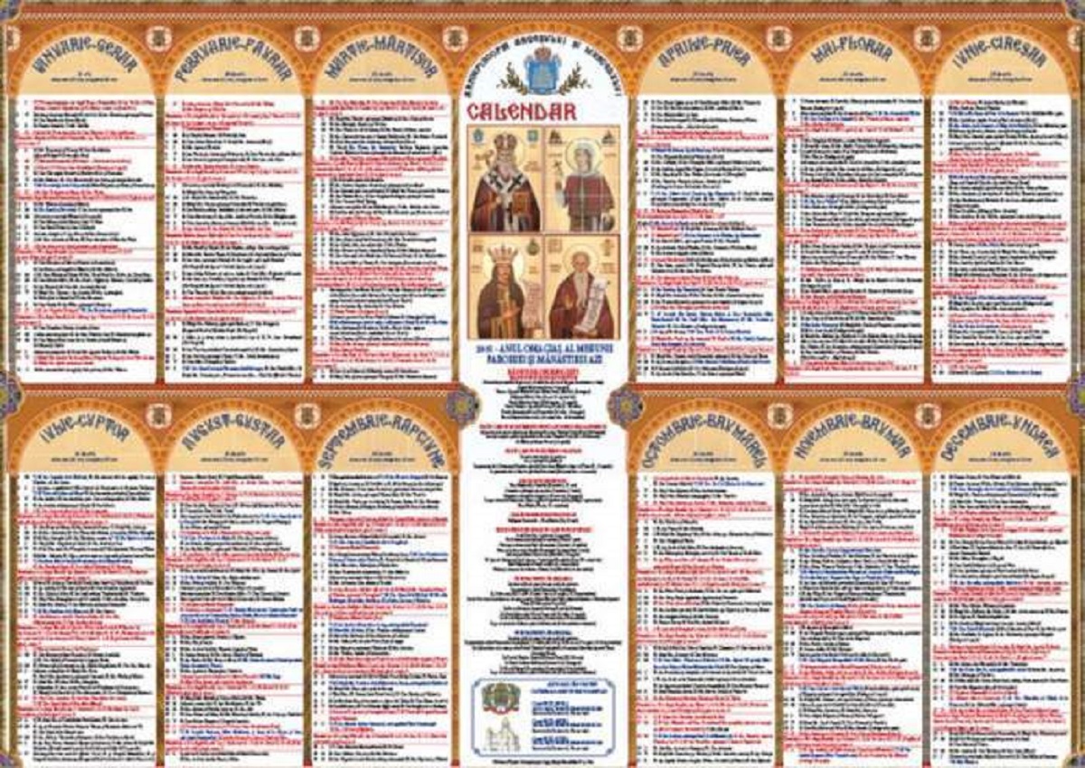 Calendar Ortodox 2020